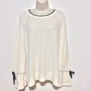 Ann Taylor loft medium sweater ivory bell sleeve